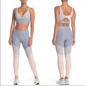Outdoor Voices Leggings and Bra size S. Pink, blue and grey